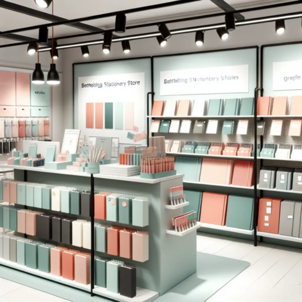 Válogatott bestseller írószerek egy stílusos asztalon megjelenítve